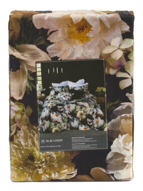 MM LINEN Cotton Sateen Dark Grounded Floral Duvet Cover Set